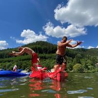 Teenager Kanuausflug